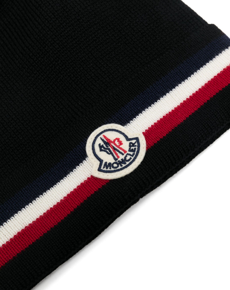 Moncler Tricolour Stripe Wool Beanie Hat