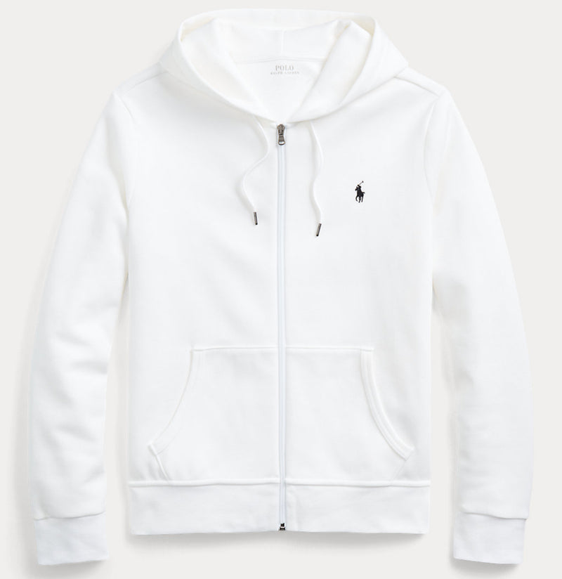 Ralph Lauren Double-Knit Full-Zip White Hoodie