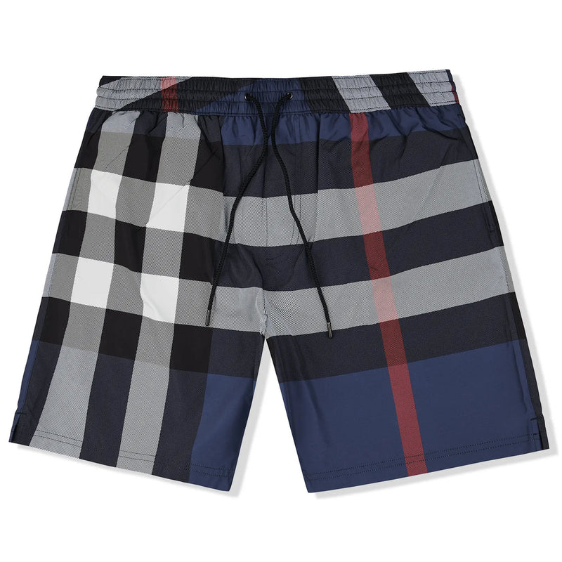 Burberry Check Carbon Blue Swim Shorts