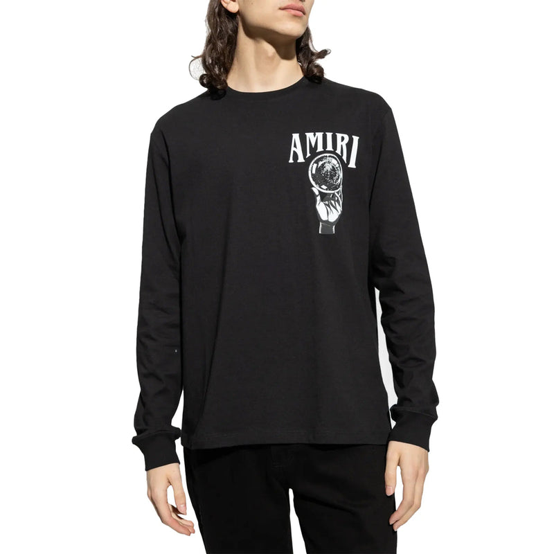 Amiri Crystal Ball Long Sleeve Black T-Shirt