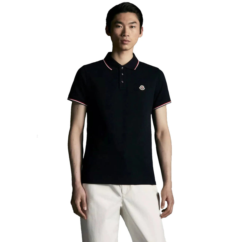 Moncler Maglia Black Polo Shirt