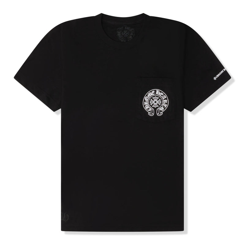 Chrome Hearts Horse Shoe Pocket Logo Black T Shirt