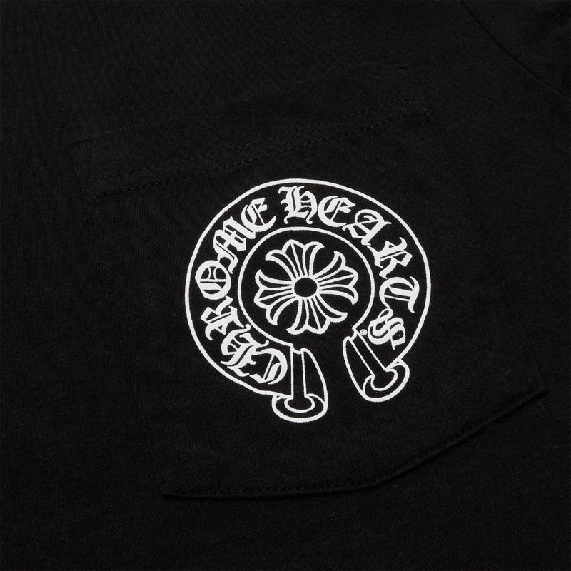 Chrome Hearts Horse Shoe Pocket Logo Black T Shirt